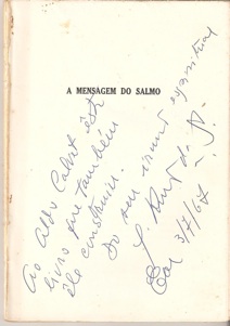 A Mensagem do Salmo J Romano da Silva dedicatoria