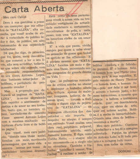 Aldo Calvet teatro dramaturgia Katalina Carta Aberta